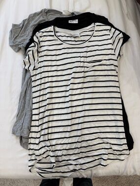 Striped Pocket Tee - Black & White